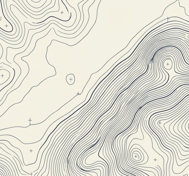 Topographic contour map illustration